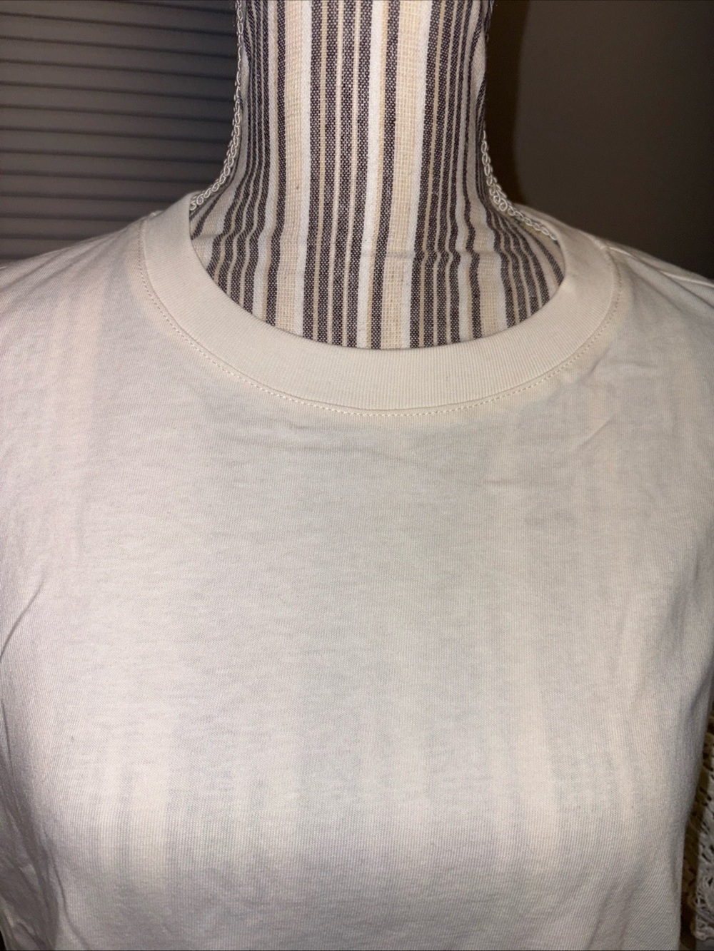 Frame Denim Ivory Lace Sleeve Short Sleeve Tee Top - Picture 3 of 12